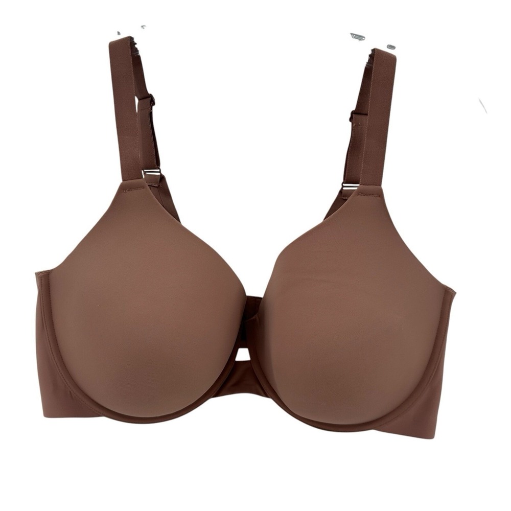 Auden Lightly Lined 42DD Full Coverage Underwire Bra Brown Adjustable Strap Hook